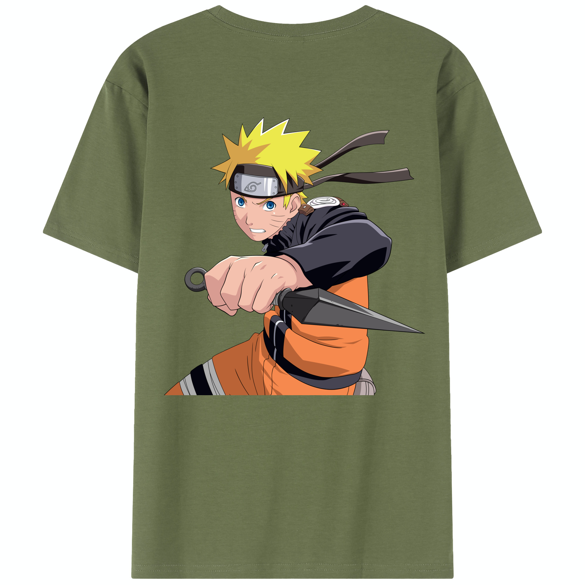 （画像用） NARUTO -ナルト- うずまき ナルト Uzumaki Naruto 綿100％半袖Tシャツ（背面プリント）
